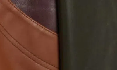 Shop Nicholas Daley Rebel Paneled Leather Jacket In Tan / Brown / Mustard