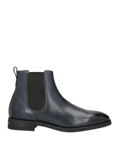 Shop Bally Man Ankle Boots Navy Blue Size 9 Calfskin