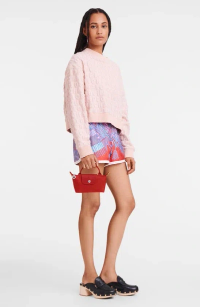 Longchamp Le Pliage Recycled Canvas Cosmetics Case In Tomato