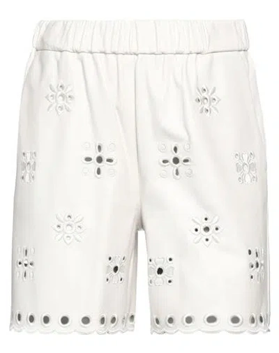 Shop Red Valentino Woman Shorts & Bermuda Shorts Off White Size 2 Lambskin, Polyester