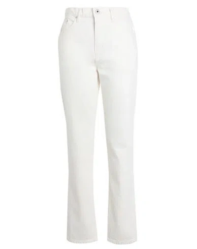 Shop Kenzo Woman Jeans Ivory Size 30 Cotton In White