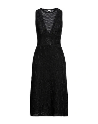Shop M Missoni Woman Midi Dress Black Size 4 Cotton, Viscose, Polyamide, Polyester