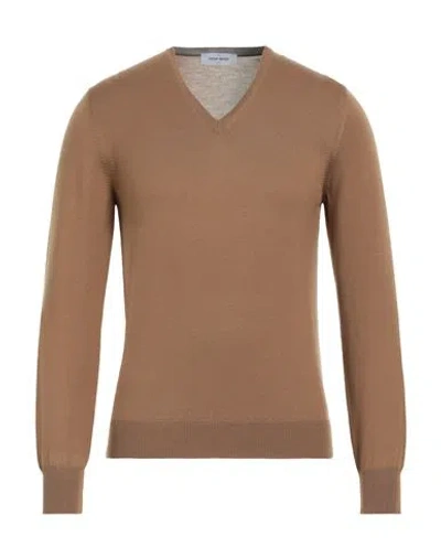 Shop Gran Sasso Man Sweater Camel Size 36 Virgin Wool In Beige