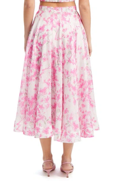 Shop Bardot Mirabelle Floral Print Midi Skirt In Pink Floral