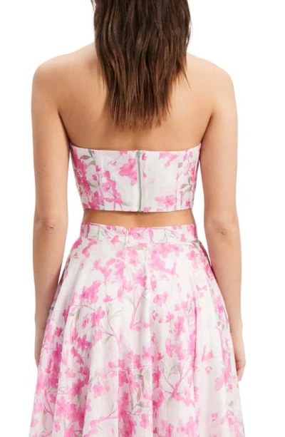Shop Bardot Gracious Floral Strapless Corset Top In Pink Floral