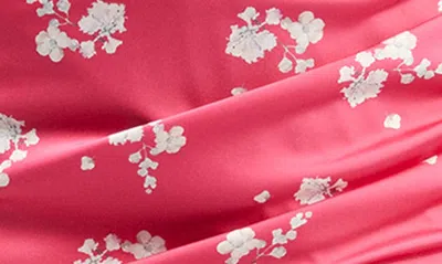 Shop Bardot Amika Floral Print Satin Midi Dress In Hot Pink Floral