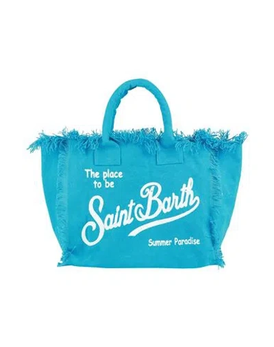 Shop Mc2 Saint Barth Vanity Woman Handbag Azure Size - Cotton In Blue