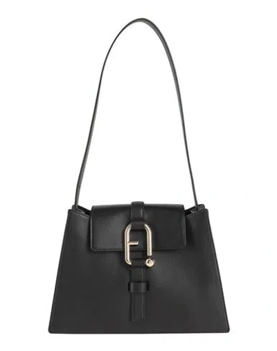 Shop Furla Nuvola S Shoulder Bag Woman Shoulder Bag Black Size - Leather