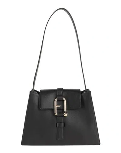 Furla Nuvola S Shoulder Bag Woman Shoulder Bag Black Size - Leather In Black