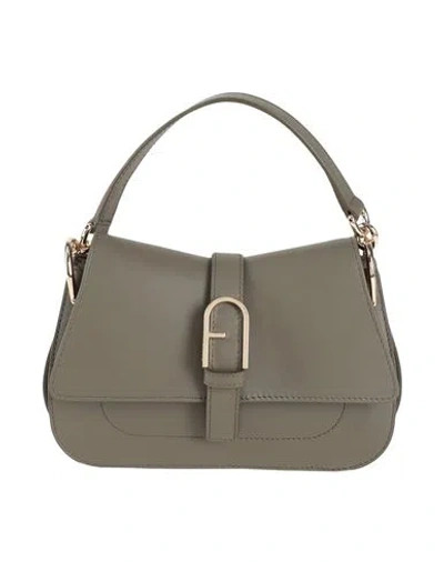 Shop Furla Flow Mini Top Handle Woman Handbag Military Green Size - Calfskin