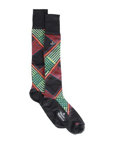 Shop Vivienne Westwood High Sock Man Socks & Hosiery Black Size 5 Cotton, Polyamide, Elastane