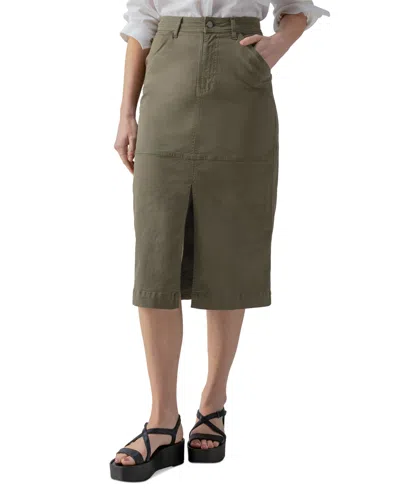 Shop Sanctuary Women's Triple Threat Front-slit Midi Skirt In Burnt Olive