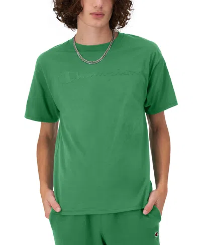 Shop Champion Men's Classic Logo Crewneck Short-sleeve T-shirt In Road Sign Green