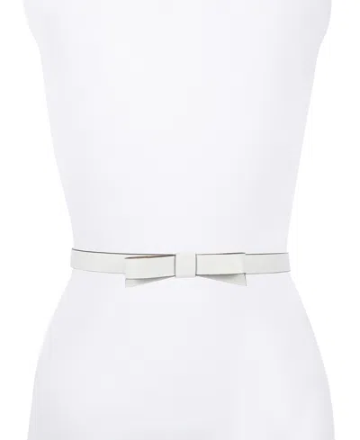 Shop Kate Spade Women's 19mm Bow Belt In Dove White
