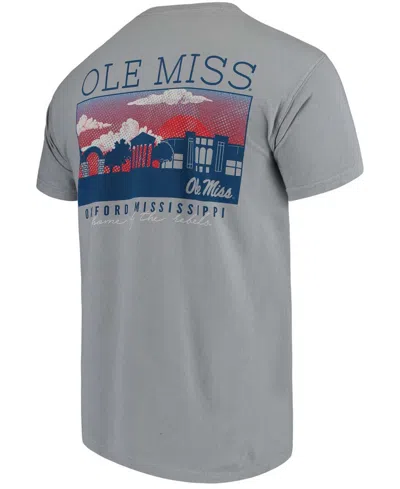 Image One Men's Gray Ole Miss Rebels Comfort Colors Campus Scenery T-shirt In Gray