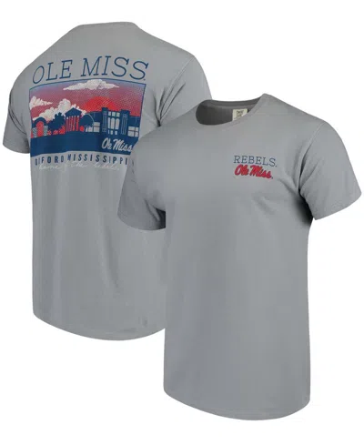 Image One Men's Gray Ole Miss Rebels Comfort Colors Campus Scenery T-shirt In Gray