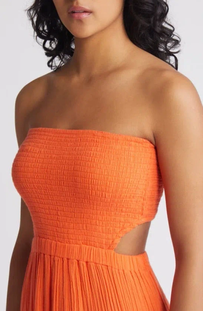 Rip Curl Premium Surf Strapless Cutout Maxi Dress In Bright Orange