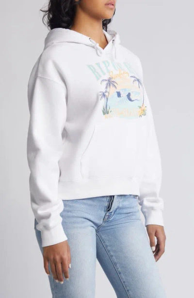 Rip Curl Paradise Palms Fleece Graphic Hoodie In White