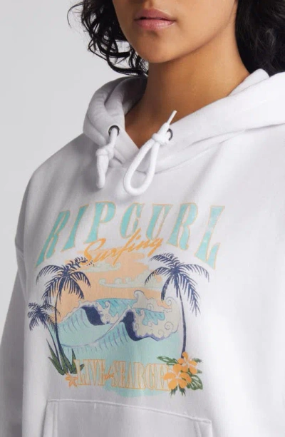 Rip Curl Paradise Palms Fleece Graphic Hoodie In White