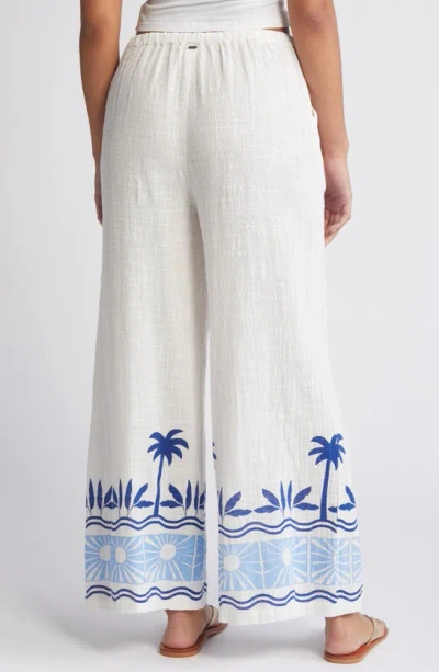 Rip Curl Santorini Border Print Palazzo Pants In Blue
