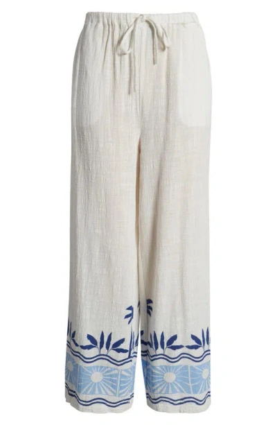 Rip Curl Santorini Border Print Palazzo Pants In Blue