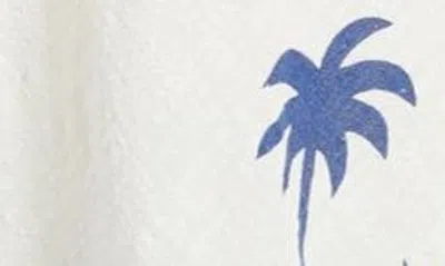 Shop Rip Curl Santorini Border Print Gauze Maxi Slipdress In Blue/ivory
