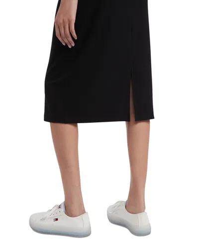 Tommy Jeans Womens Ribbed Polyester Bodycon Dress In Black