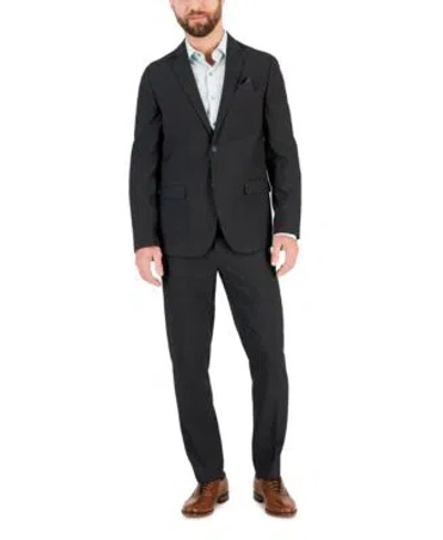 Shop Vince Camuto Mens Slim Fit Spandex Super Stretchsuit Separates In Navy Plaid
