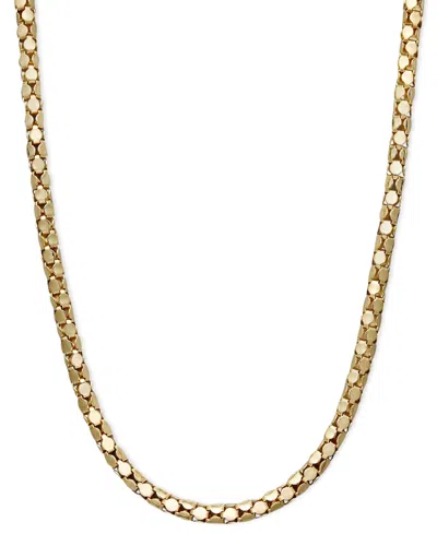 Shop Macy's 14k Gold Necklace, 20" Diamond Cut Popcorn Chain (1-5/8mm)