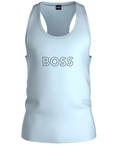 Shop Hugo Boss Boss By  Men's Beach Logo Tank Top In Light,pastel Blue