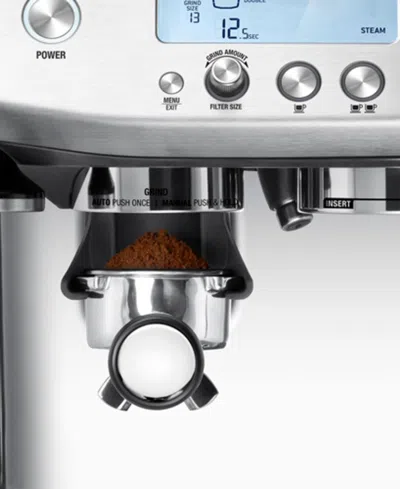 Shop Breville The Barista Pro Espresso Machine Bean Hopper 1/2 Lb, Water Tank 67 oz In Black Truffle