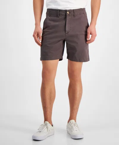 Shop Sun + Stone Men's Colin Flat Front 7" Chino Shorts, Created For Macy's In Titanium Grey