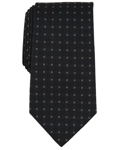Shop Michael Kors Men's Longboat Grid Tie In Black