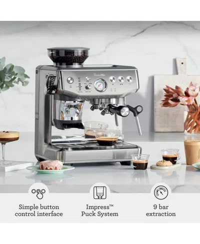 Shop Breville Barista Express Impress Espresso Machine In Black Truffle