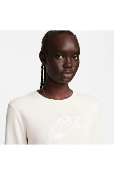 Shop Nike Club Fleece Crewneck Sweatshirt In Light Ore Wood Brown/ Coconut