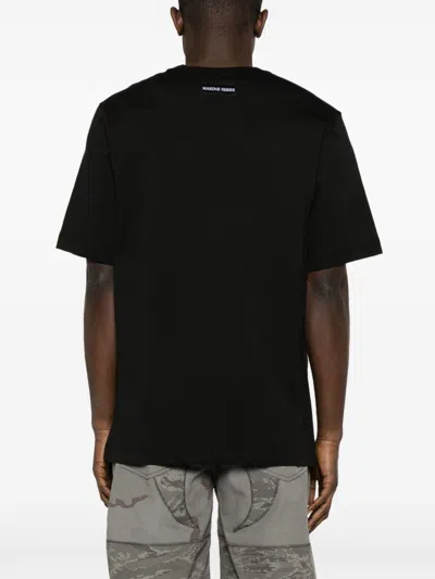 Shop Marine Serre Crescent Moon T-shirt Men Black In Cotton