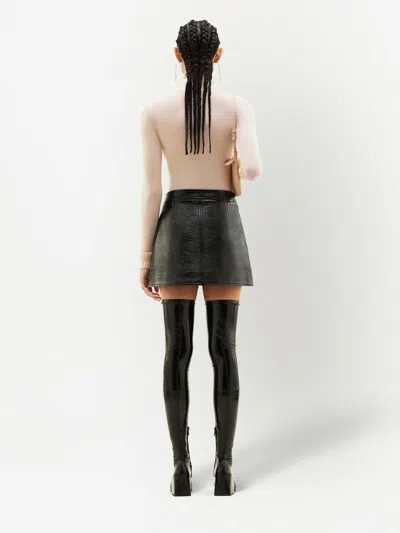 Shop Courrèges Reedition Vinyl Mini Skirt Woman Black In Vinyl