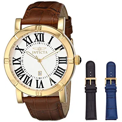 Shop Invicta Specialty Silver Dial Brown Leather Men's Watch 13971 In Black / Blue / Brown / Gold Tone / Silver
