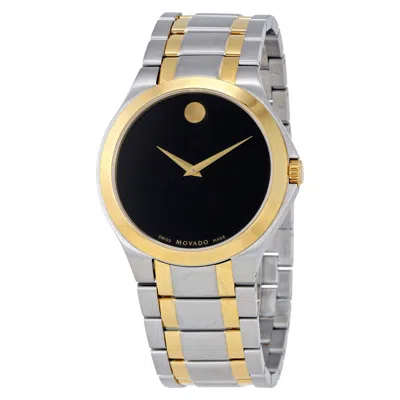 Shop Movado Collection Black Dial Two-tone Men's Watch 0606896 In Two Tone  / Black / Gold / Gold Tone