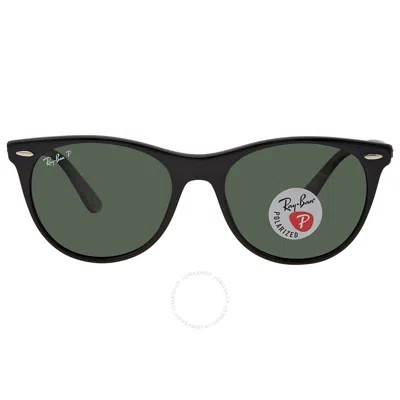 Shop Ray Ban Wayfarer Ii Classic Polarized Green Classic G-15 Round Unisex Sunglasses Rb2185 901/58 55