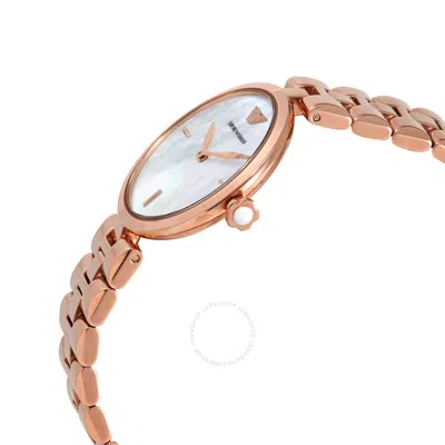 Shop Emporio Armani Arianna Quartz Mother Of Pearl Dial Ladies Watch Ar11196 In Gold Tone / Mother Of Pearl / Rose / Rose Gold Tone