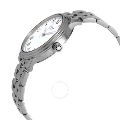 Shop Montblanc Tradition Automatic Silver Dial Ladies Watch 124783 In Black / Silver