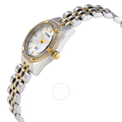 Shop Citizen Quartz Crystal Ladies Watch Eu6064-54d In Two Tone  / Gold Tone / Mother Of Pearl
