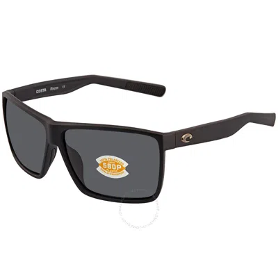 Costa Del Mar Rincon Grey Polarized Polycarbonate Men's Sunglasses 6s9018 901838 63 In Black / Grey