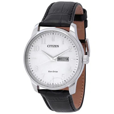 Shop Citizen Eco-drive White Dial Stainless Steel Men's Watch Bm8550-14a In Black / White