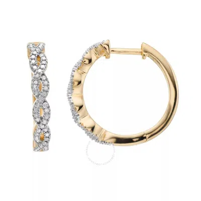 Shop Diamondmuse Diamond Muse 0.10 Cttw Yellow Gold Over Sterling Silver Diamond Infinity Hoop Earrings