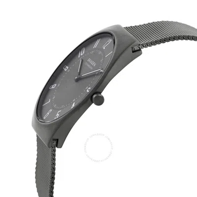 Shop Skagen Grenen Ultra Slim Quartz Charcoal Dial Unisex Watch Skw6824
