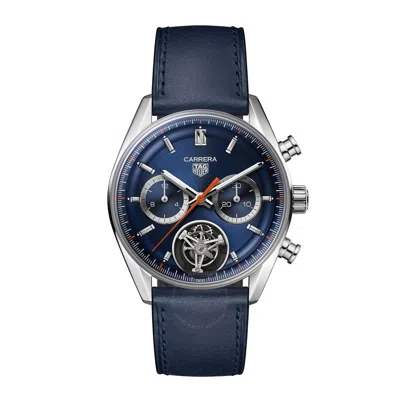Shop Tag Heuer Carrera Chronograph Tourbillon Men's Watch Cbs5010.fc6543 In Blue