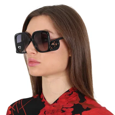 Gucci Womens Black Gc002056 Gg1326s Rectangle-frame Acetate Sunglasses In Grey