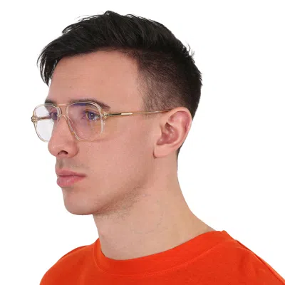 Tom Ford Blue Light Block Navigator Men's Eyeglasses Ft5737-b 045 56 In Blue / Brown